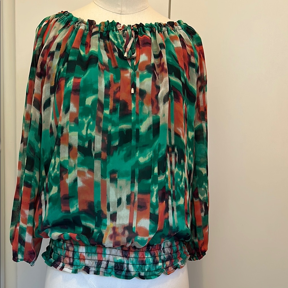 Calvin Klein Multicolor Off-Shoulder Top with Tassels